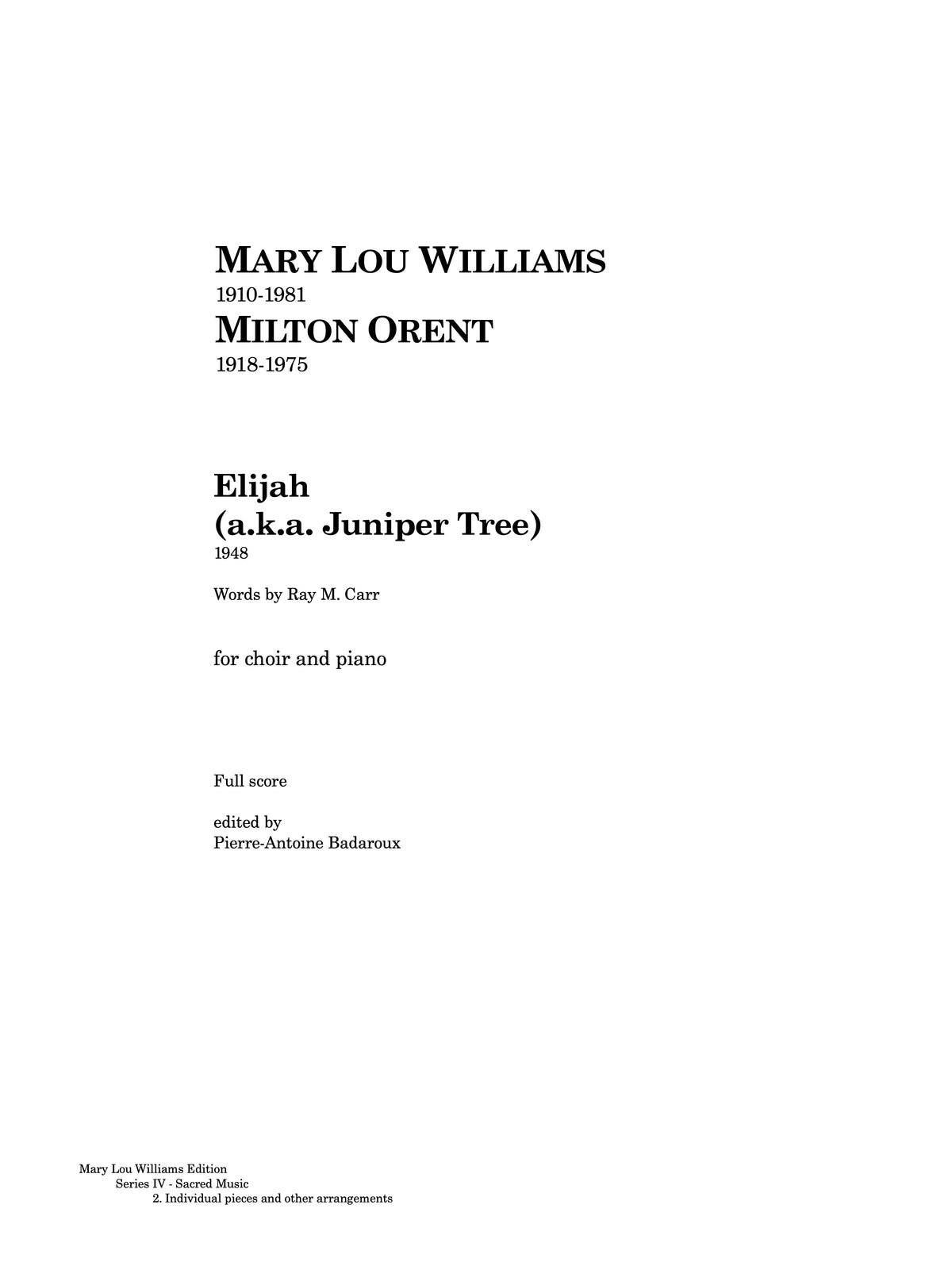 IV.2 - Elijah (1948)