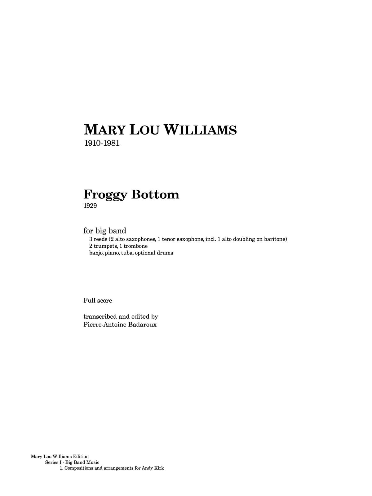 I.1 - Froggy Bottom (1929)