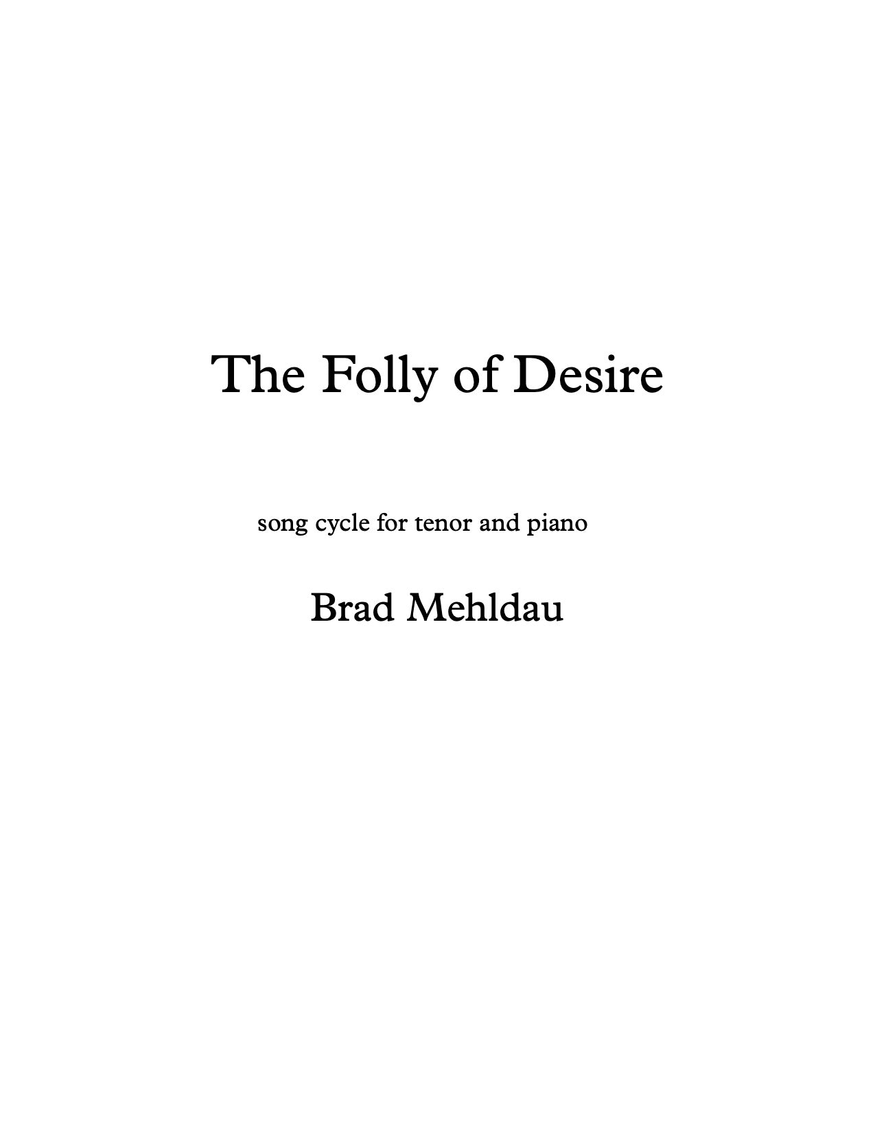 The Folly of Desire