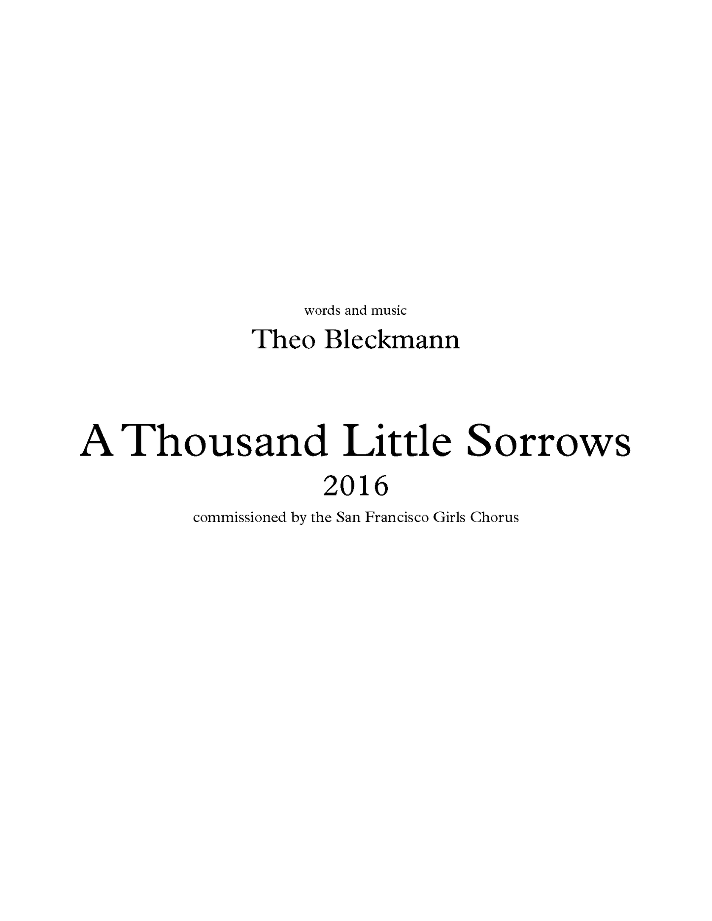 A Thousand Little Sorrows