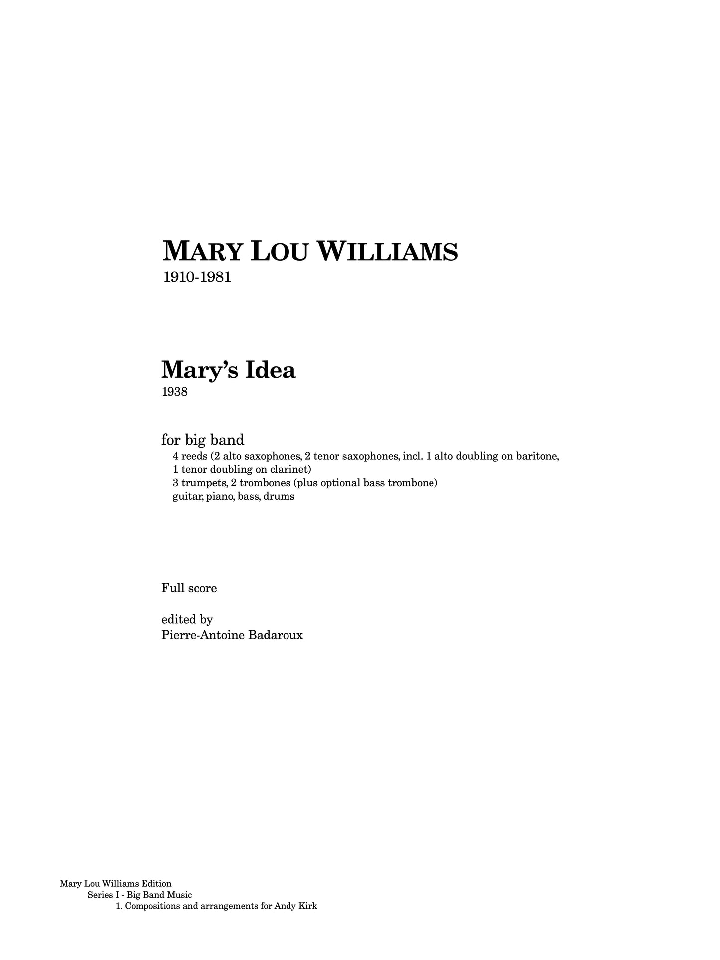 I.1 - Mary's Idea (1938)