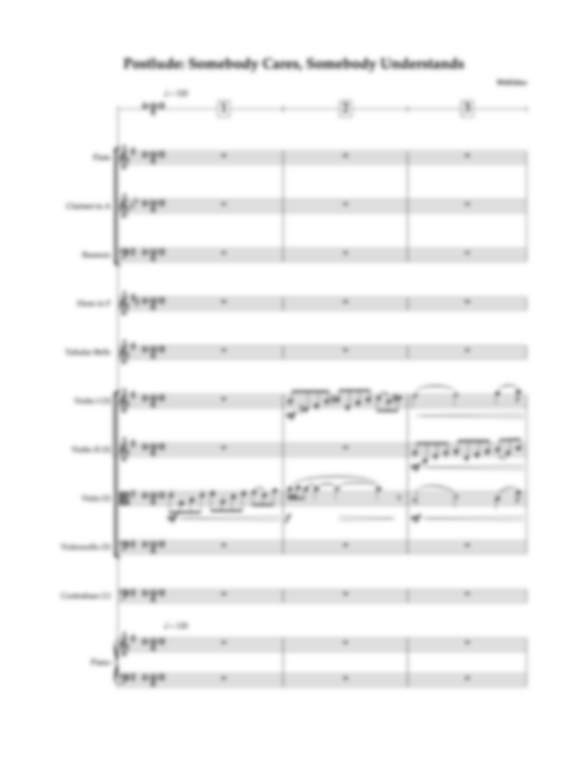 Somebody Cares, Somebody Understands (Full Score)